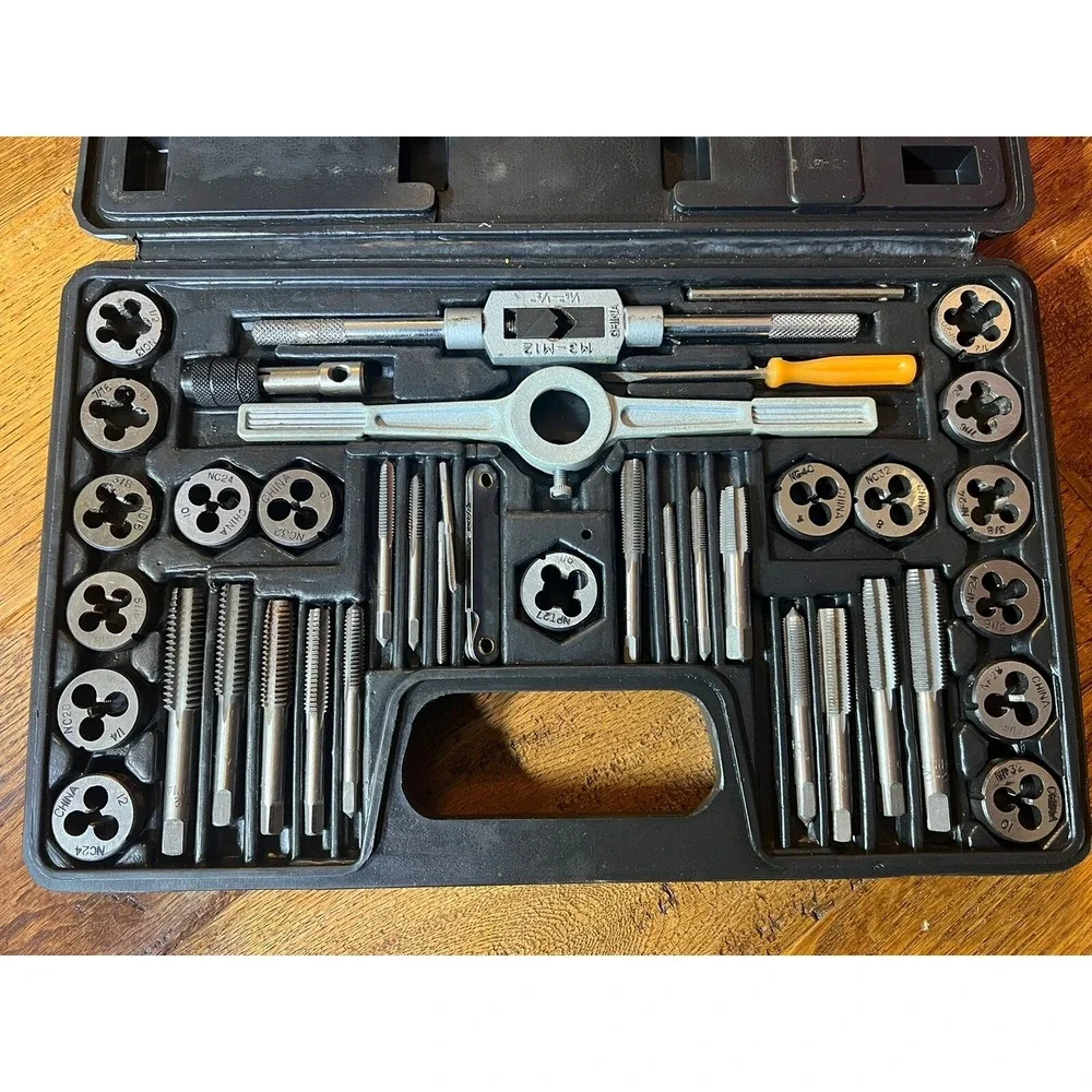 PITTSBURGH? Carbon Steel Metric Tap and Die Set, 40 Piece In Case